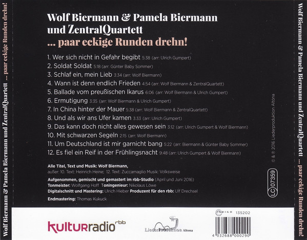 télécharger l'album Wolf Biermann & Pamela Biermann Und ZentralQuartett - Paar Eckige Runden Drehn