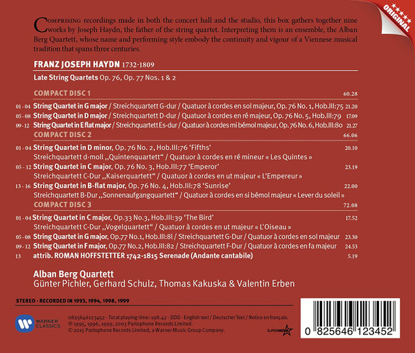 descargar álbum Alban Berg Quartett - Haydn Quartets Op 76 Op 33 Op 77 1 2