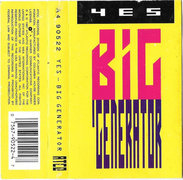 Yes – Big Generator (1987, Cassette) - Discogs