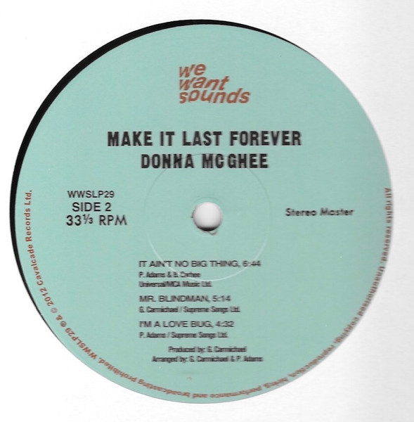 Donna McGhee - Make It Last Forever | Releases | Discogs