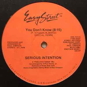 Serious Intention - You Don't Know (Special Remix) album cover