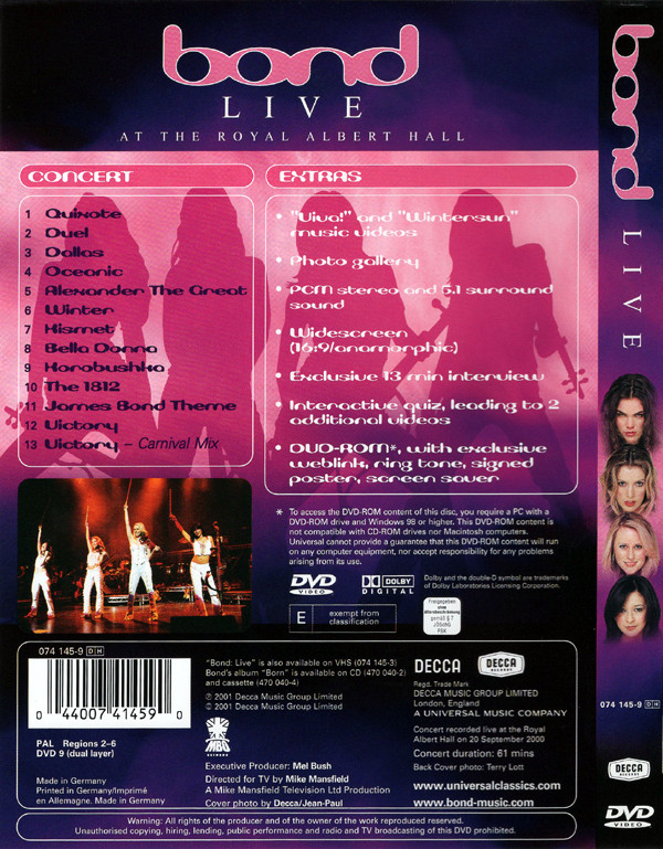 Album herunterladen Bond - Live At The Royal Albert Hall