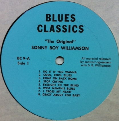 ladda ner album The Original Sonny Boy Williamson - Blues Classics By The Original Sonny Boy Williamson