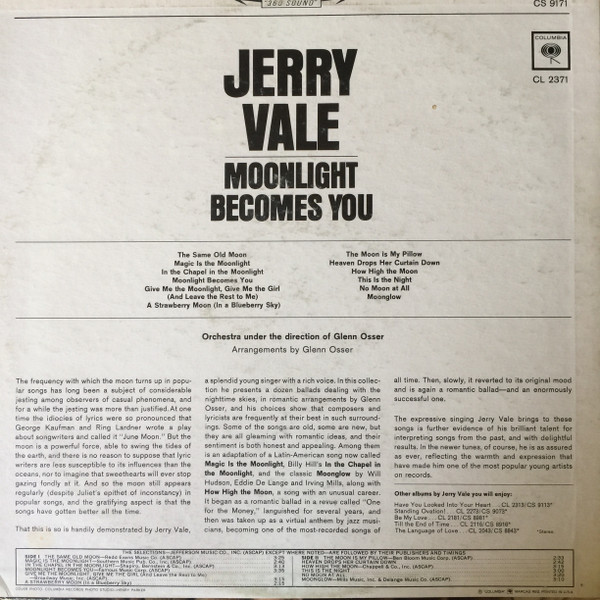 Album herunterladen Jerry Vale - Moonlight Becomes You