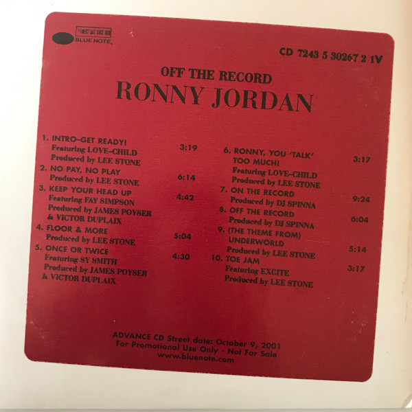 Ronny Jordan - Off The Record | Releases | Discogs