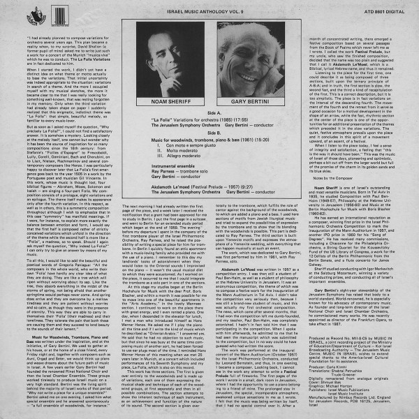 lataa albumi Noam Sheriff Gary Bertini - La Folia Variations For Orchestra Music For Woodwinds Trombone Piano Bass Akdamoth Lemoed Festival Prelude