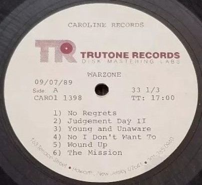 Warzone - Open Your Eyes - Caroline Records – Vinyl, LP, Album
