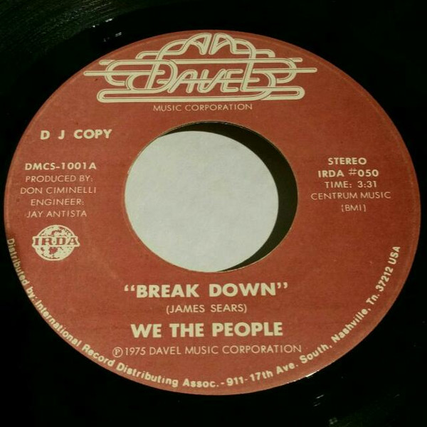 We The People – Break Down (1975, Vinyl) - Discogs