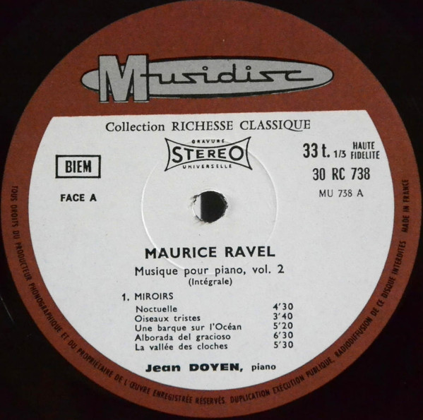 Ravel - Jean Doyen - Musique Pour Piano, Vol. 2 | Musidisc (30 RC 738) - 3