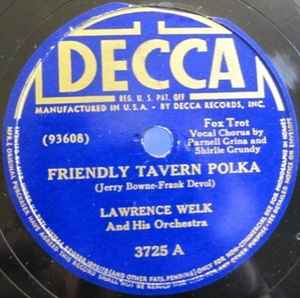 Lawrence Welk And His Orchestra - Friendly Tavern Polka / You Are My Sunshine album cover