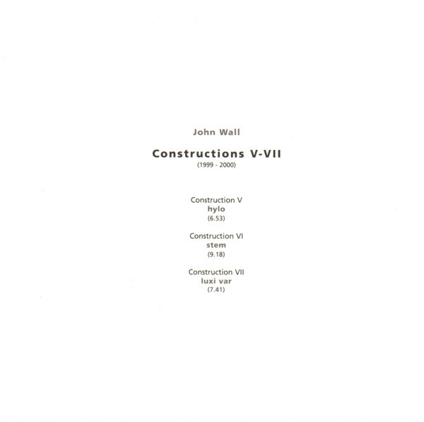 télécharger l'album John Wall - Constructions V VII