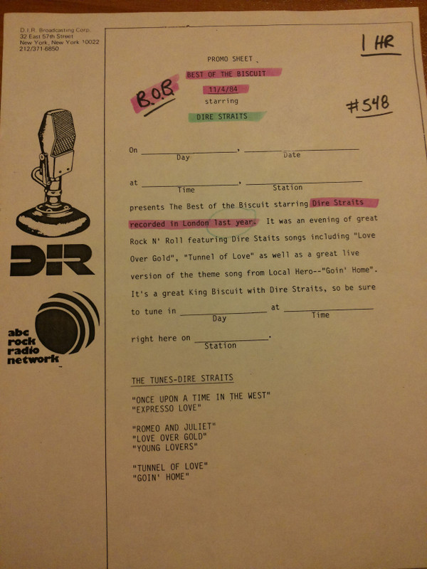 descargar álbum Dire Straits - Best Of The Biscuit Show 548