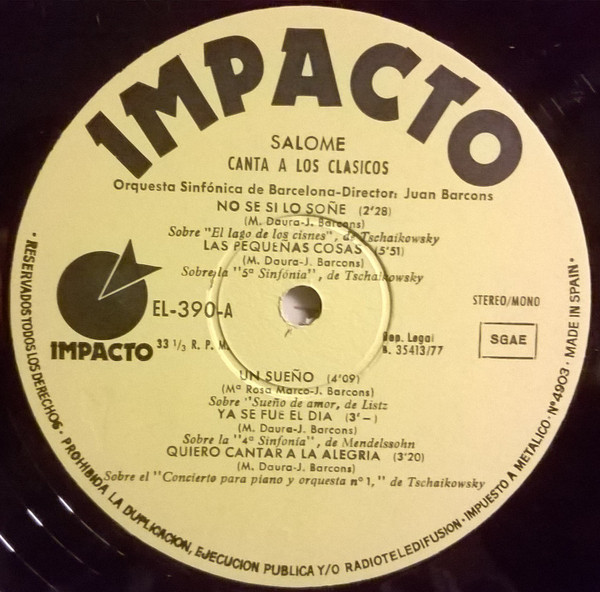 Salomé - Canta Temas Clásicos, Releases