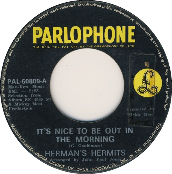 Herman's Hermits – It's Nice To Be Out In The Morning (1968, Vinyl