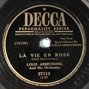 Louis Armstrong And His Orchestra - La Vie En Rose / C'est Si Bon