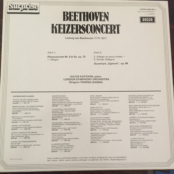 télécharger l'album Beethoven, Julius Katchen, London Symphony Orchestra, Pierino Gamba - Keizersconcert