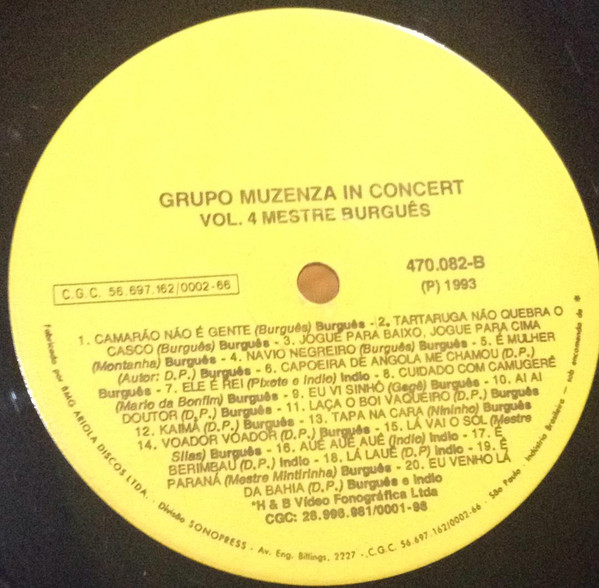 ladda ner album Download Grupo Muzenza, Mestre Burguês - Muzenza In Concert Parana Brasil Vol 4 album