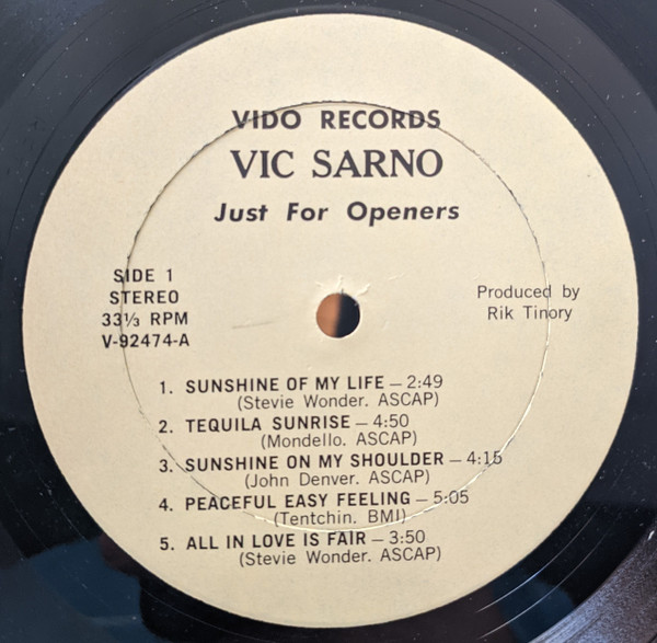 last ned album Vic Sarno - Just For Openers