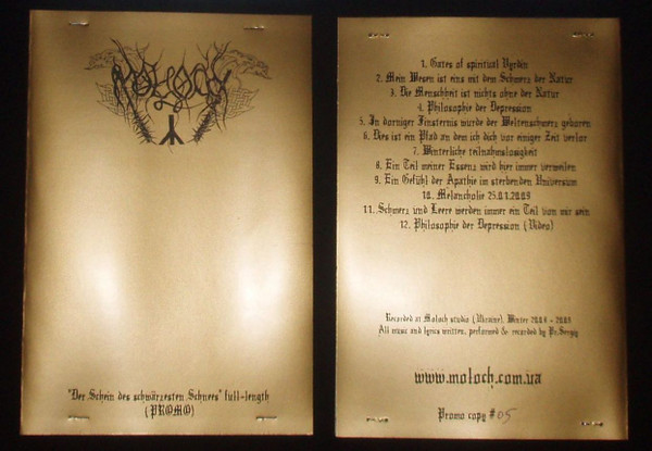 Moloch – Der Schein Des Schwärzesten Schnees (2013, CDr) - Discogs