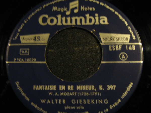 last ned album Walter Gieseking - Deux Fantaisies De Mozart