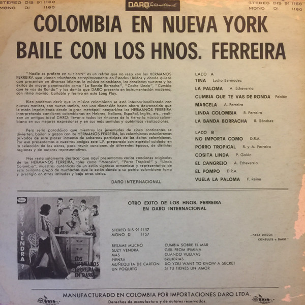 télécharger l'album Los Hermanos Ferreira - Colombia En New York