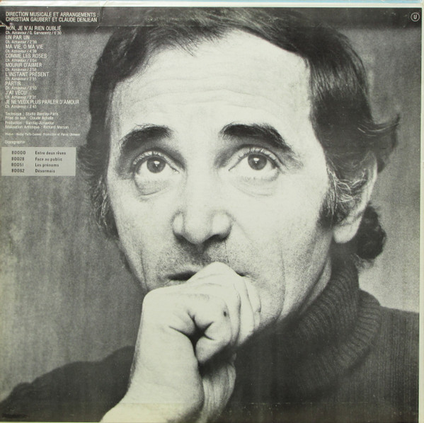 Charles Aznavour - Non, Je N'ai Rien Oublié | Barclay (80102) - 2