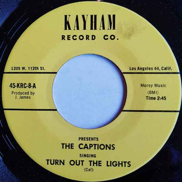 The Captions - Turn Out The Lights / Nicotine Scene (7", Mono) album cover