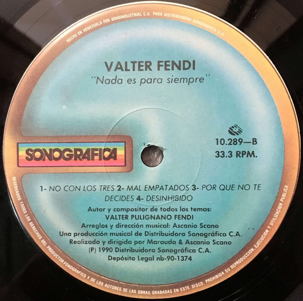 descargar álbum Valter Fendi - Nada Es Para Siempre
