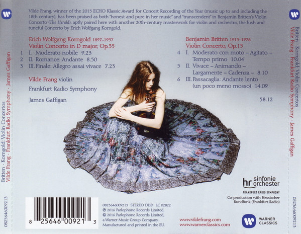 Album herunterladen Britten Korngold, Vilde Frang, Frankfurt Radio Symphony, James Gaffigan - Violin Concertos