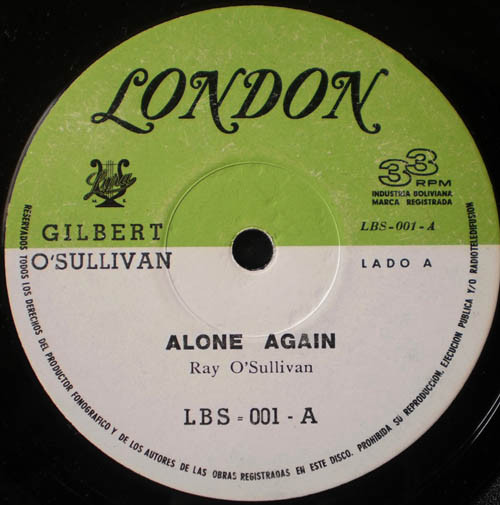 Gilbert O'Sullivan - Alone Again (Naturally) / Save It - MAM - UK - MAM 66  - 45cat
