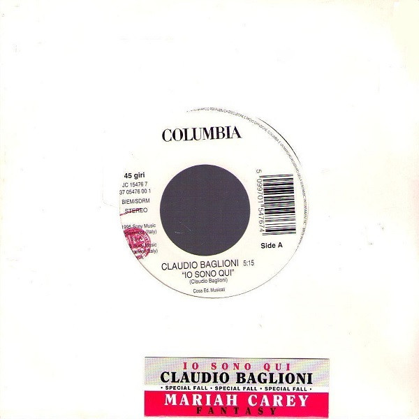 Claudio Baglioni / Mariah Carey – Io Sono Qui / Fantasy (1995, Vinyl) -  Discogs