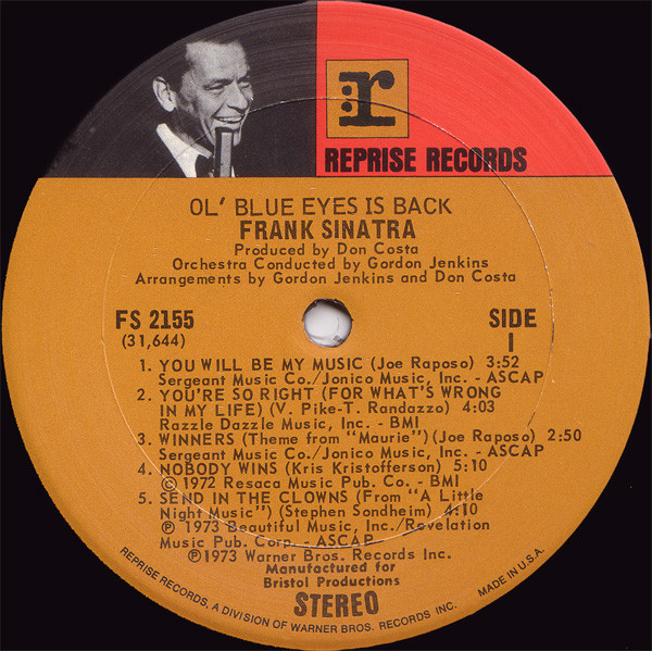 Frank Sinatra - Ol' Blue Eyes Is Back | Reprise Records (FS 2155) - 5