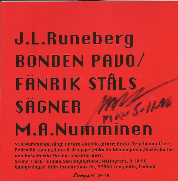 descargar álbum MA Numminen - JL Runeberg Bonden Pavo Fänrik Ståls Sägner