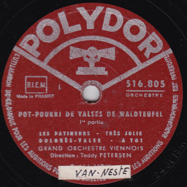 baixar álbum Grand Orchestre Viennois - Pot pourri De Valses De Waldteufel 1re Partie