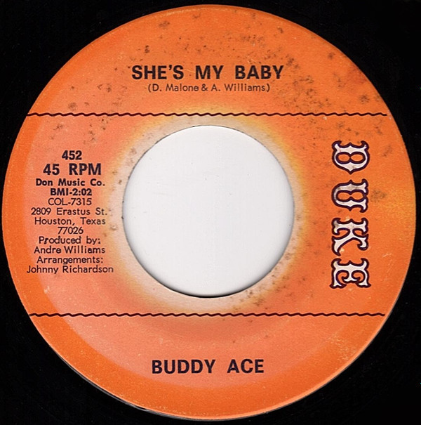 descargar álbum Buddy Ace - Shes My Baby Never Let Me Go