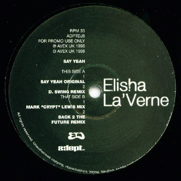 Elisha La'Verne – Say Yeah (1996, Vinyl) - Discogs