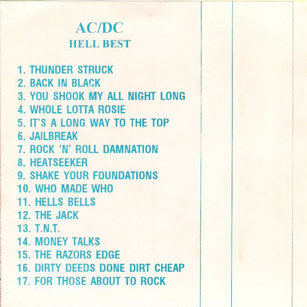 AC/DC – Hell Best (1996, CD) - Discogs