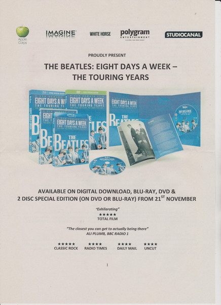 The Beatles   Eight Days A Week The Touring Years   Releases