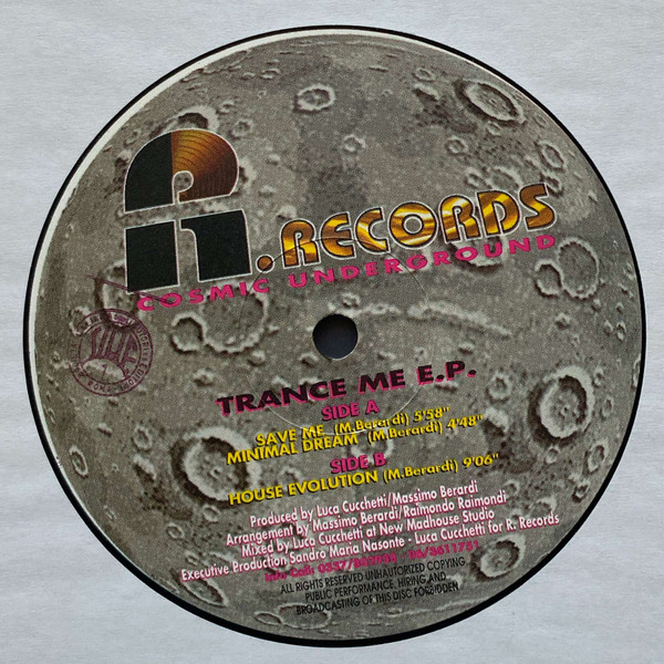 Cosmic Underground – Trance Me EP (1993, Vinyl) - Discogs
