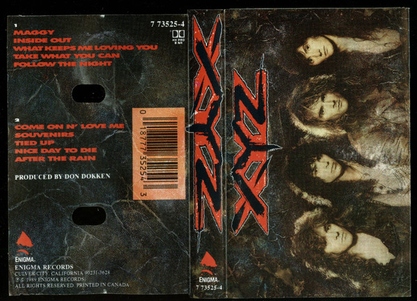 XYZ Auto titulado Cassette Enigma Records 1989 producido por Don Dokken 