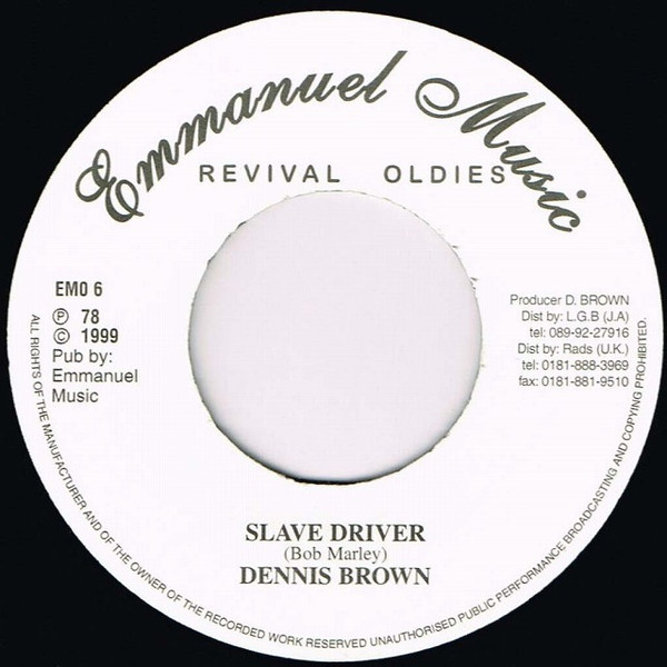 Dennis Brown – Slave Driver (1999, Vinyl) - Discogs