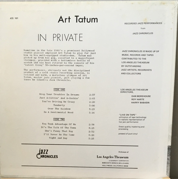 Album herunterladen Art Tatum - Art Tatum In Private