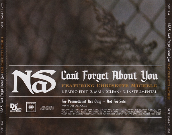 Nas Featuring Chrisette Michele Can t Forget About You 2006 CD