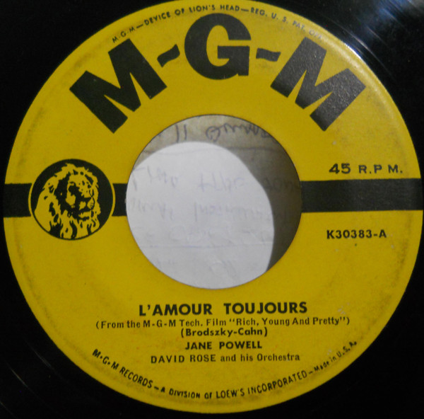 lataa albumi Jane Powell David Rose And His Orchestra - Lamour Toujours We Never Talk Much