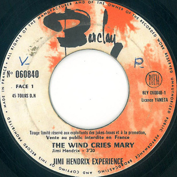 The Jimi Hendrix Experience - The Wind Cries Mary | Releases | Discogs