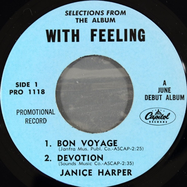 Janice Harper – Selections From The Album With Feeling (1959