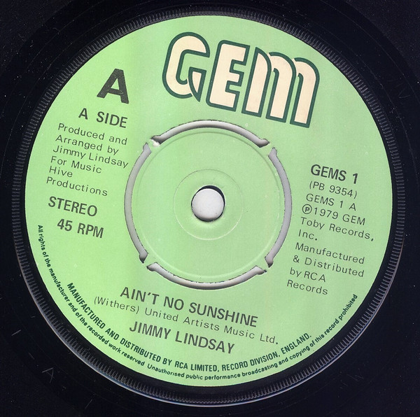 Jimmy Lindsay - Ain't No Sunshine / Tomorrow Morning | Releases 