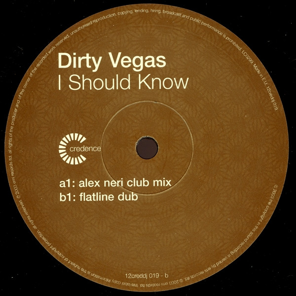 lataa albumi Dirty Vegas - I Should Know