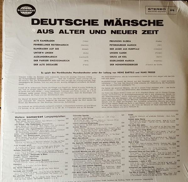 Album herunterladen Norddeutsches Marschorchester, Heinz Bartels Und Hans Freese - Deutsche Märsche Aus Alter Und Neuer Zeit