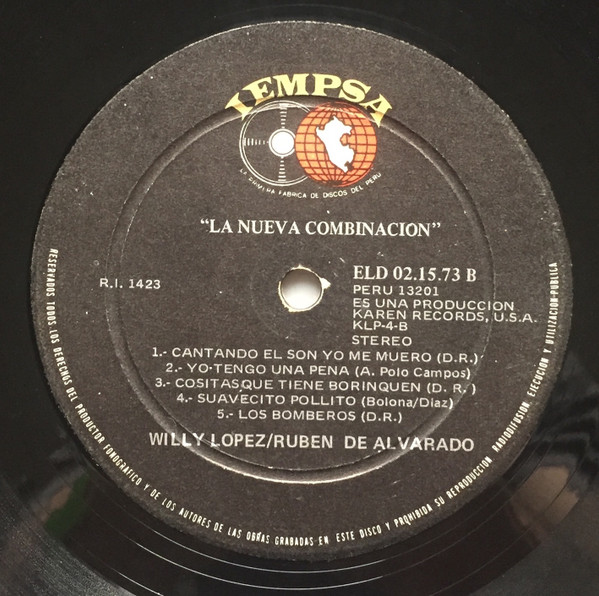 ladda ner album Willy Lopez Orchestra , Con Ruben de Alvarado - La Nueva Combinación